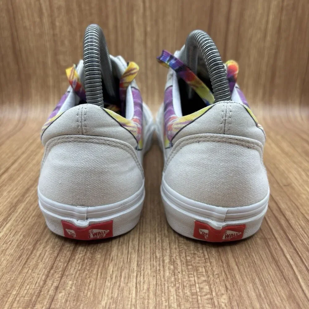 VANS Old Skool Warp Canvas White Tie Dye‎ Sneakers Shoes Men’s Size 6.5 womens 8